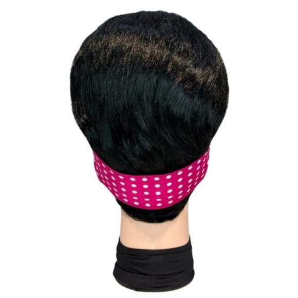 Pink and White Polka Dot Retro Bandana Tie Headband - Picture 6 of 13